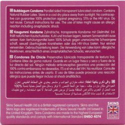 SKINS - PRESERVATIVOS PREMIUM SABOR CHICLE PACK 4