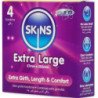 SKINS - PAQUETE DE 4 CONDONES PREMIUM EXTRAGRANDES