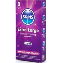 SKINS - PAQUETE DE 8 CONDONES PREMIUM EXTRAGRANDES