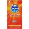 SKINS - PRESERVATIVOS PREMIUM ULTRA FINOS, PAQUETE DE 8