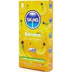 SKINS - PAQUETE DE 8 CONDONES PREMIUM PLÁTANO