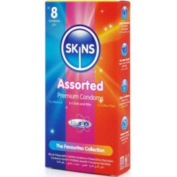 SKINS - PAQUETE DE 8 CONDONES PREMIUM SURTIDOS