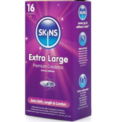 SKINS - PAQUETE DE 16 CONDONES PREMIUM EXTRAGRANDES