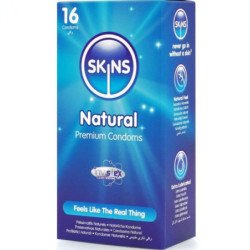 SKINS - PAQUETE DE 16 PRESERVATIVOS NATURALES PREMIUM
