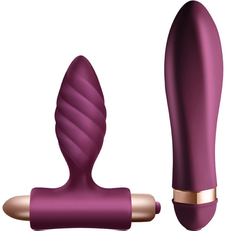 CLIMAXIMUM - KIT DESEO VIBRADOR RETORCIDO + TAPÓN ANAL