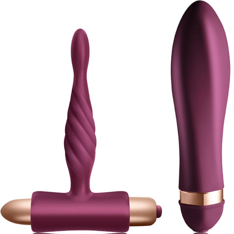 CLIMAXIMUM - KIT DE ATREVIMIENTO VIBRADOR RETORCIDO + TAPÓN ANAL PARA PRINCIPIANTES
