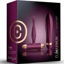 CLIMAXIMUM - KIT DE ATREVIMIENTO VIBRADOR RETORCIDO + TAPÓN ANAL PARA PRINCIPIANTES