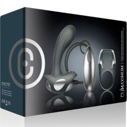 CLIMAXIMUM - KIT EXCITE ANILLO PARA EL PENE + MASAJEADOR DE PRÓSTATA CON CABLE