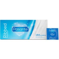 PASANTE - CONDONES PASIÓN ACANALADOS CAJA DE 144 UNIDADES