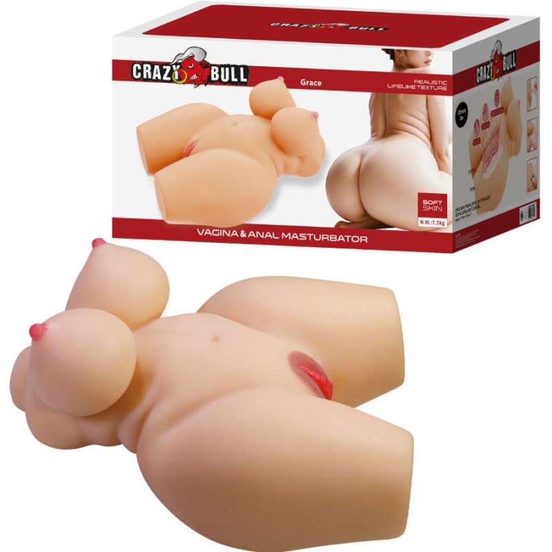 CRAZY BULL - GRACE TORSO FEMENINO REALISTA VAGINA Y ANO 7,5 KG