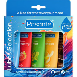 PASANTE - PAQUETE DE LUBRICANTES SABORES SURTIDOS 5 UNIDADES X 15 ML