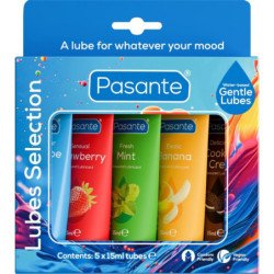 PASANTE - PAQUETE DE LUBRICANTES SABORES SURTIDOS 5 UNIDADES X 15 ML