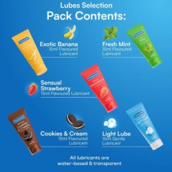 PASANTE - PAQUETE DE LUBRICANTES SABORES SURTIDOS 5 UNIDADES X 15 ML
