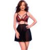 CHILIROSE - CR 4869 BABYDOLL NEGRO/ROJO L