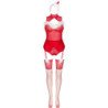 LIVCO CORSETTI FASHION - LIMPID SNOWFLAKES LC 90604 BODY + MEDIAS + DIADEMA NAVIDEÑA S/M