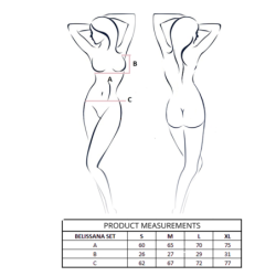 PASSION - BELISSANA SET SUJETADOR + TANGA NEGRO L/XL