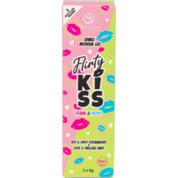SECRETPLAY - FLIRTY KISS GELES CON EFECTOS SEXO ORAL FRESA & MENTA 2 x 8 GR