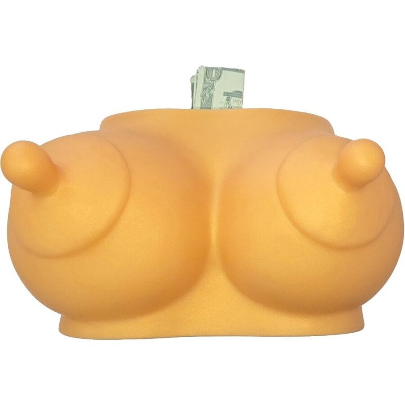 DIABLO PICANTE - HUCHA CON FORMA DE TETAS TONO DORADO
