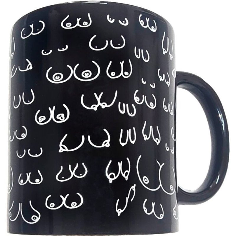 DIABLO PICANTE - TAZA CON FORMA DE TETAS NEGRA 370 ML