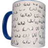 DIABLO PICANTE - TAZA CON FORMA DE TETAS BLANCAS Y ASA AZUL 370 ML