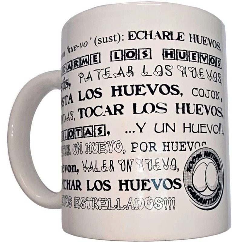 DIABLO PICANTE - TAZA BLANCA CON BOLAS SINÓNIMOS 370 ML