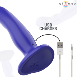 VIBRADOR INTENSO - CORTO CON VENTOSA Y CONTROL REMOTO AZUL