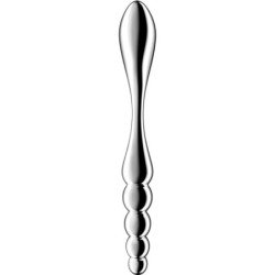 SATISFYER - DILDO DE ACERO INOXIDABLE DE DOBLE EXTREMO STAR FORCE 1