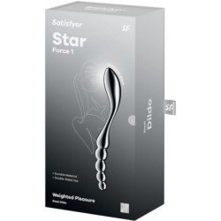 SATISFYER - STAR FORCE 1 DILDO ACERO INOXIDABLE DOBLE USO