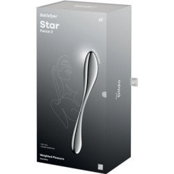 SATISFYER - DILDO DE DOBLE EXTREMO DE ACERO INOXIDABLE STAR FORCE 3