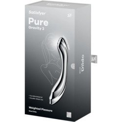 SATISFACTOR - DILDO DE DOBLE EXTREMO DE ACERO INOXIDABLE PURE GRAVITY 2