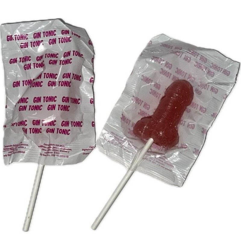 DIABLO GOLOSO - 1 GIN TONIC CON FORMA DE PULGAR DE PENE, SABOR A FRESA, 10% DE ALCOHOL