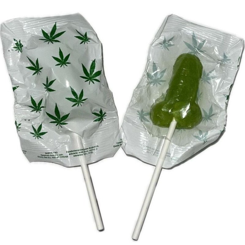 DIABLO DE ORO - 1 PIRULETA DE CANNABIS CON FORMA DE PENE