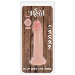 GET REAL - DILDO DELUXE DONG GRUESO DE DOBLE DENSIDAD TPE 15 CM