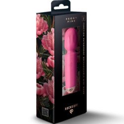 ROCKS-OFF - MINI VARITA RECARGABLE CON 16 FUNCIONES, COLOR ROSA PEONÍA