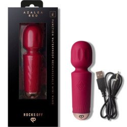 ROCKS-OFF - MINI VARITA RECARGABLE CON 16 FUNCIONES, COLOR ROJO AZALEA
