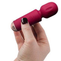 ROCKS-OFF - MINI VARITA RECARGABLE CON 16 FUNCIONES, COLOR ROJO AZALEA