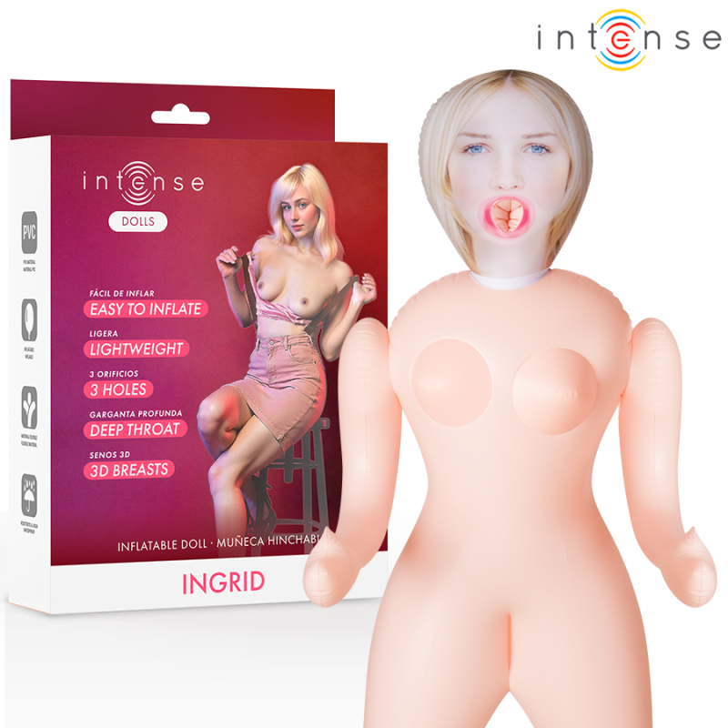 MUÑECAS INTENSAS - MUÑECA INFLABLE INGRID CON TRES ORIFICIOS