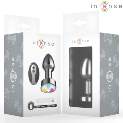 INTENSO - TAPÓN ANAL METÁLICO VIBRATORIO CON LUCES LED Y CONTROL REMOTO - TALLA M