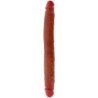 GET REAL - DILDO DE SILICONA DE DOBLE EXTREMO COLOR CARAMELO 35 CM