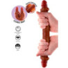 GET REAL - DILDO DE SILICONA DE DOBLE EXTREMO COLOR CARAMELO 35 CM