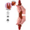 GET REAL - DILDO DE SILICONA DE DOBLE EXTREMO COLOR CARAMELO 35 CM