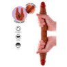 GET REAL - DILDO DE SILICONA DE DOBLE EXTREMO COLOR CARAMELO 40 CM