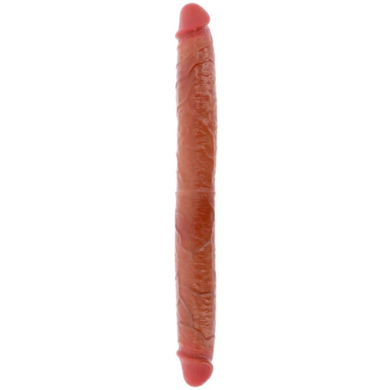 GET REAL - DILDO DE SILICONA DE DOBLE EXTREMO COLOR CARAMELO 46 CM
