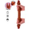 GET REAL - DILDO DE SILICONA DE DOBLE EXTREMO COLOR CARAMELO 46 CM