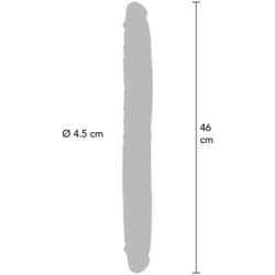 GET REAL - DILDO DE SILICONA DE DOBLE EXTREMO COLOR CARAMELO 46 CM
