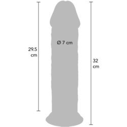 GET REAL - DONG DE TPE DE DOBLE DENSIDAD GRUESO DE LUJO DE 32 CM