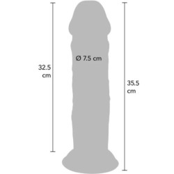 GET REAL - DONG DE TPE DE DOBLE DENSIDAD GRUESO DE LUJO DE 35,5 CM