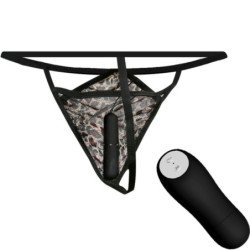 BAILE - TANGA CON BALA VIBRADORA Y CONTROL REMOTO NEGRA