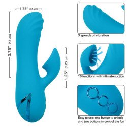 CALEXOTICS - VIBRADOR Y ESTIMULADOR SEDUCTOR SUNSET BEACH 10 FUNCIONES AZUL