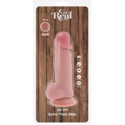 GET REAL - PENE REALISTA DE LUJO CON TESTÍCULOS EXTRA GRUESO DE 23 CM